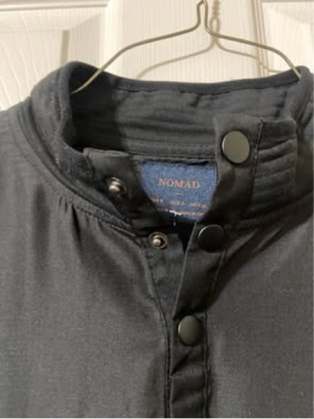 Nomad Black Snap-Front Stand Collar Jacket